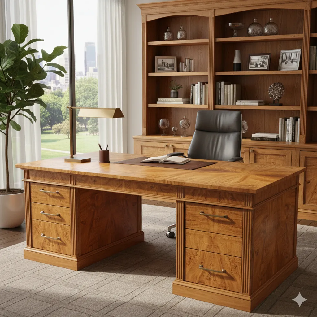 Executive Desk in Figured Maple